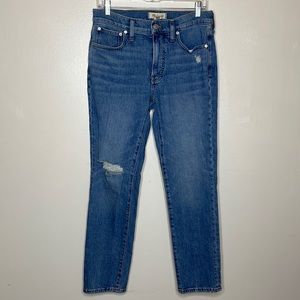 MADEWELL Jeans Distressed Straight Leg Medium Wash 5 Pocket Size 27